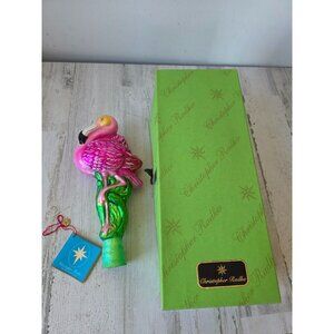 Radko flamingo finial Miami pink bird rare Master Craftsman glitter pink tropica